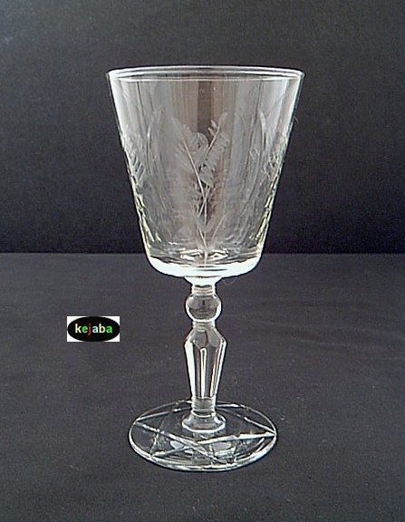 4 Vintage Etched Tall Wine Glasses ~ Water Goblets, Rock Sharpe